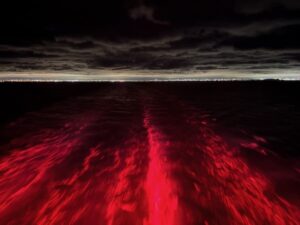 red wake on Brilliant Lady