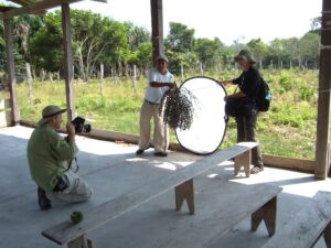 makeshift studio in the Amazon shooting the acai berry