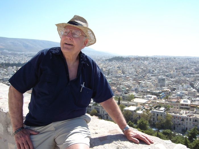 My dad overlooking Athens